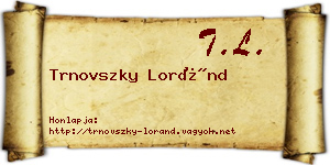 Trnovszky Loránd névjegykártya