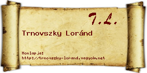 Trnovszky Loránd névjegykártya