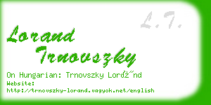 lorand trnovszky business card